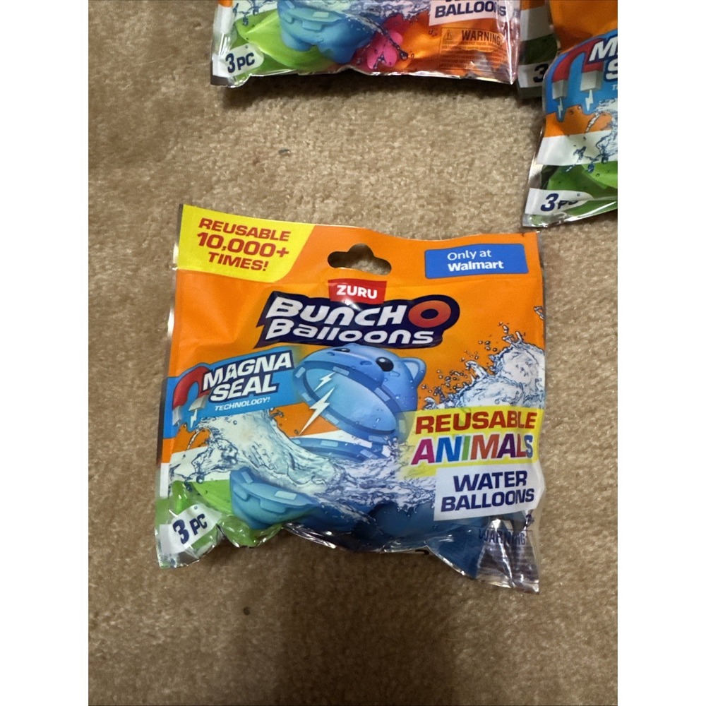 LOT OF 4Bunch O Balloons Reusable Water Balloons Animal 3 Pack by ZURU - Picture 2 of 5